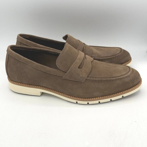 Cole Haan Flexgrand+ Men\'s Suede Penny Loafers, Color: Truffle main image 4